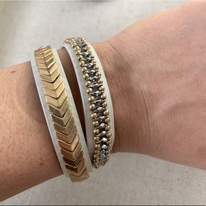 Stella and dot gilded path bracelet - white/gold